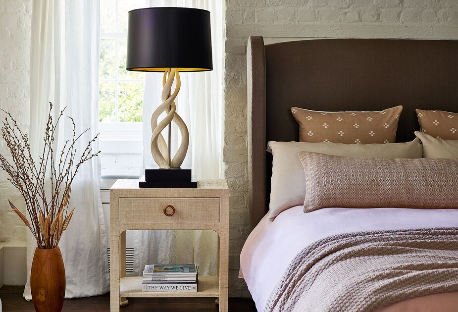 Find a similar table lamp here; find the nightstand here.
